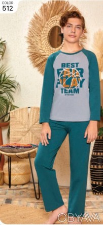 Пижама для мальчика Арт. 9601-512
Цвет: серая с зеленым
Состав: 95% хлопок 5% эл. . фото 1