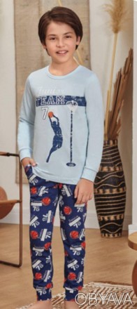 Пижама для мальчика Арт. 9789-207
Цвет: голубая с синим
Состав: 95% хлопок 5% эл. . фото 1