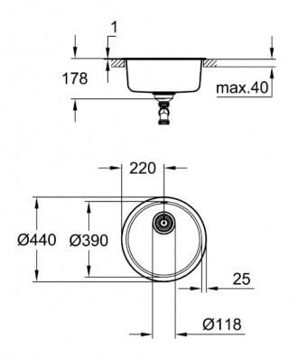 Мойка для кухни GROHE K200 50-S 44 (31720SD0). Цвет нержавеющая сталь.С системой. . фото 3