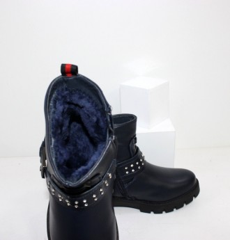 Теплые зимние ботинки на цигейке для девочки , на небольшом устойчивом каблучке . . фото 7