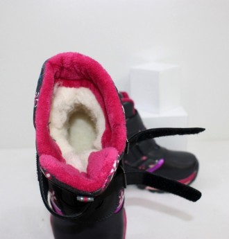 Теплые зимние ботинки на меху для девочки. Застежки липучки с молнией. Верх иску. . фото 7