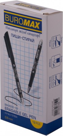 Ручка гелевая "пиши-стирай" Erase Slim, черный, 0, 5 mm 12 шт, в уп, //. Харьков. фото 1 Ручка гелевая "пиши-стирай" Erase Slim, черный, 0, 5 mm 12 шт, в уп, //. Харьков. фото 1