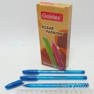 Ручка масл, Goldex "Klear Fashion #734 Индия Blue 1, 0мм 12 шт, в уп, // 
 
 Отп. . фото 1