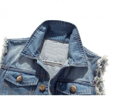 Стильный и удобный мужской джинсовый жилет с карманами на груди, с винтажным диз. . фото 4