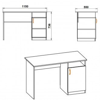 Письмовий стіл Учень Компаніт - зручна і практична меблі для дому, характеризуєт. . фото 3