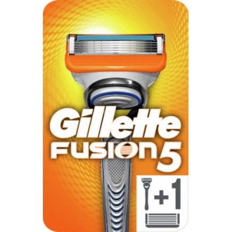 Мужская бритва Gillette Fusion5 с 5 лезвиями с уменьшающим трение покрытием обес. . фото 2