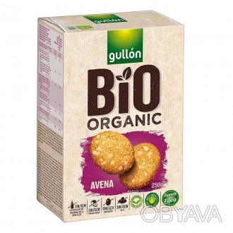 Печенье Gullon BIO Oats состоит из пшеничной муки с овсяными хлопьями. Не содерж. . фото 1