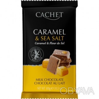 Бельгийский шоколад Cachet Caramel and Sea Salt – это плитка молочного шоколада . . фото 1
