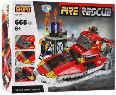 Конструктор Limo Toy "Пожарный катер" - это увлекательный сюжет тушения пожара н. . фото 2