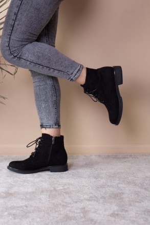 Женские ботинки черные Flitter 2483 Ботинки женские выполнены из искусственной з. . фото 5