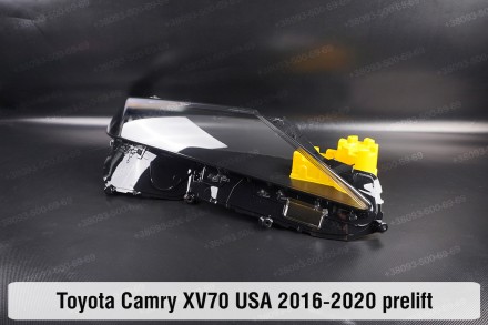 Стекло на фару Toyota Camry XV70 LED USA (2017-2022) 3 полоски VIII поколение пр. . фото 4