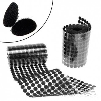 Набор из 1000 липучек круглой формы диаметром 10 мм черного цвета, размещенных н. . фото 1