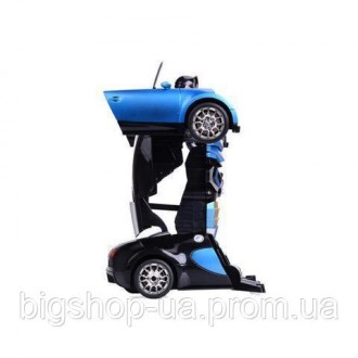 Машинка радиоуправляемая трансформер Robot Car Bugatti Size12 СИНЯЯ |Робот-транс. . фото 5