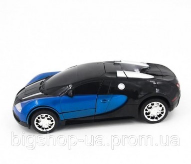 Машинка радиоуправляемая трансформер Robot Car Bugatti Size12 СИНЯЯ |Робот-транс. . фото 6