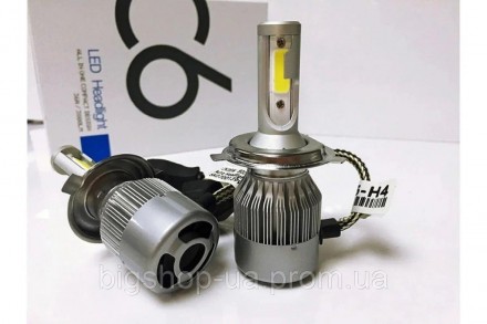 Автомобильные светодиодные лампочки C6 H4 36W (комплект: 2 шт) ближний, дальний . . фото 5