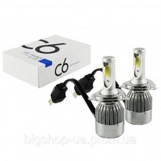 Автомобильные светодиодные лампочки C6 H4 36W (комплект: 2 шт) ближний, дальний . . фото 4