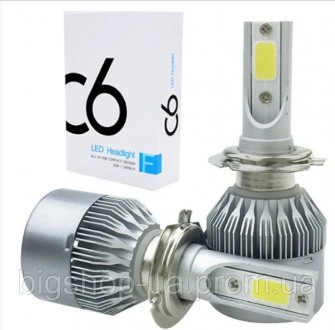 Комплект LED ламп C6 H7 5540 характеризуется повышенной светоотдачей и длительны. . фото 2