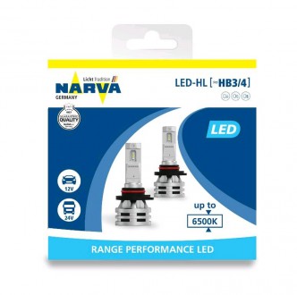 Комплект диодных ламп Narva 18038 HB3/HB412/24v 6500K X2 24W RPL Range Performan. . фото 2