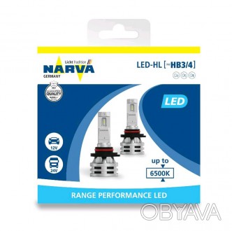 Комплект диодных ламп Narva 18038 HB3/HB412/24v 6500K X2 24W RPL Range Performan. . фото 1