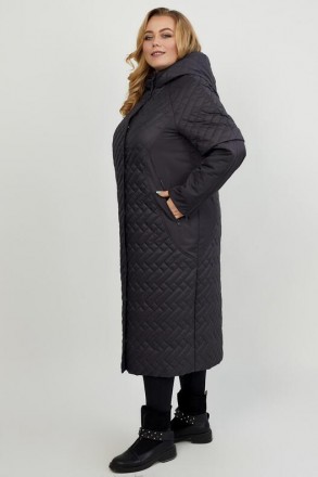 Удлиненное стеганное пальто из водоотталкивающей плащевой ткани прямого силуэта.. . фото 5