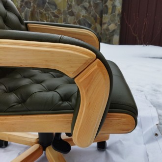 Вишукане шкіряне крісло (нове) ручної роботи.
Крісло виконане з натуральної шкі. . фото 7