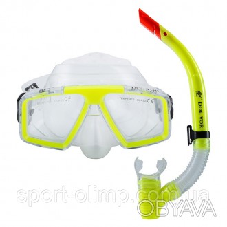 Набір для плавання маска з трубкою Dolvor лимонний M4204P+SN07P
Набір призначени. . фото 1