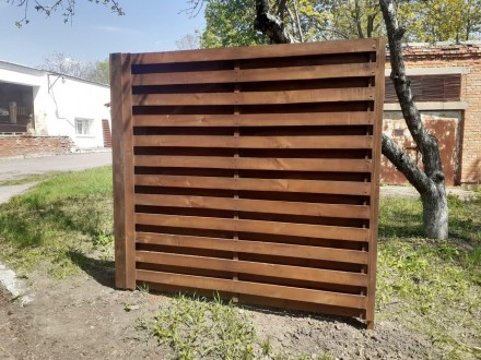 Деревянный забор LNK "Шахматка горизонтальная" 2000х2000 мм. - идеально подойдет. . фото 4