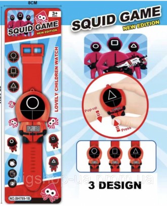 Описание Детские электронные наручные часы Игра в кальмара Squid game Часы-игруш. . фото 4