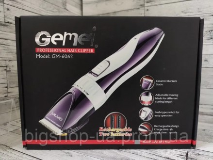 Надежная и качественная машинка для стрижки волос GEMEI GM-6062 поможет создать . . фото 8