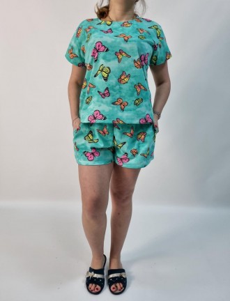 Трикотажная пижама футболка и шорты. Ткань: кулир
Размеры 42/44, 46/48, 50/52 и . . фото 10