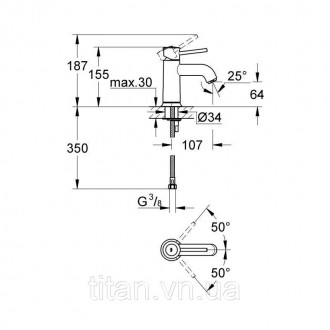 Смеситель для раковины Grohe BauClassic 23162000 изготовлен из высококачественно. . фото 3