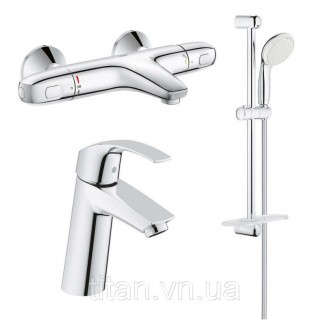 Современный набор смесителей Grohe Grohtherm 1000 + Eurosmart 34101TM станет нез. . фото 2