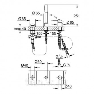 Смеситель для ванны Grohe Essence 19976001 имеет хромированную поверхность, кото. . фото 3