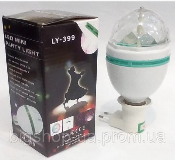 Диско-лампа LASER LY 399, дискошар, светомузыка, светодиодная вращающаяся
дискол. . фото 6