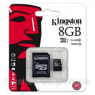 Карта памяти micro KINGSTON 8GB 10 class (c адаптером). Одесса. фото 1 Карта памяти micro KINGSTON 8GB 10 class (c адаптером). Одесса. фото 1