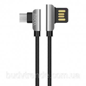 Дата кабель Hoco U42 Exquisite Steel Micro USB Cable (1.2m) (Черный). . фото 2