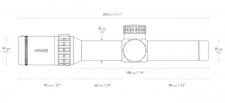 Оптика Hawke Frontier 1-6x24 корпус 30 мм, сетка Tactical Dot с подсветкой
Флагм. . фото 5