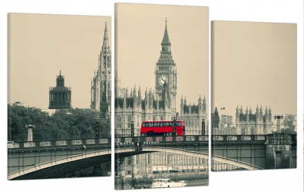 Модульная картина "Лондон" из трех частей.День Рождения или новосел, Новый год и. . фото 2