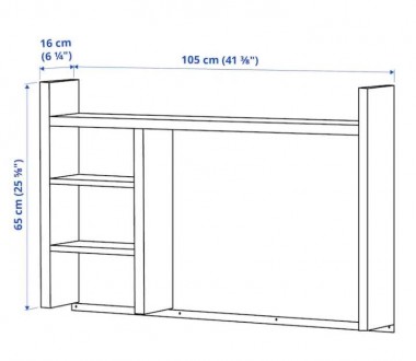 Надставка для стола IKEA MICKE 105 x 65 см Черно-коричневаяВы можете хранить кни. . фото 3