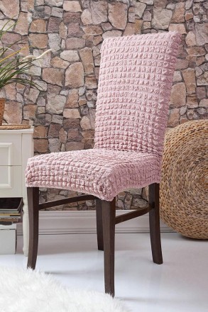 Комплект из 6-ти натяжных чехлов для стульев без юбки
Turkey № 10 Розовая Пудра
. . фото 2