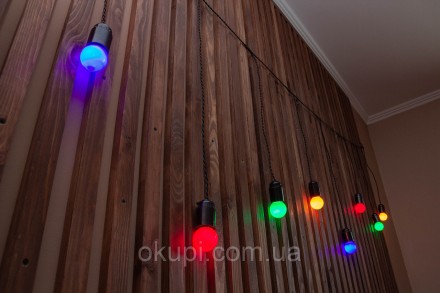Черная Ретро Гирлянда "Сосулька"- 8 разноцветных LED лампочек - длина от первой . . фото 9