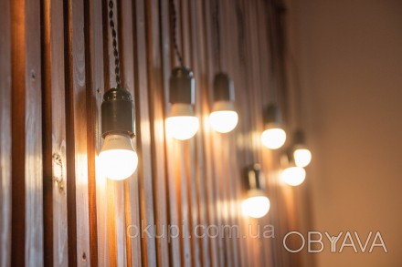Черная Ретро Гирлянда "Сосулька"- 10 экономных LED лампочек - длина от первой ла. . фото 1