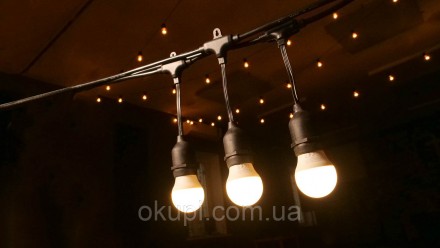 Черная Ретро Гирлянда - 10 лампочек - длина от первой лампы до последней - 5м, д. . фото 5