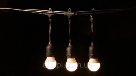 Черная Ретро Гирлянда - 20 лампочек - длина от первой лампы до последней - 10м, . . фото 7