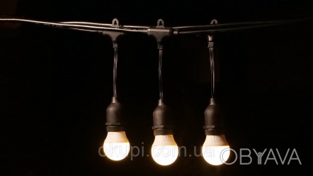 Черная Ретро Гирлянда - 40 лампочек - длина от первой лампы до последней - 20м, . . фото 1