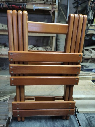 Раскладной стул деревянный 
Покрытие декоративной пропиткой-антисептиком под цв. . фото 3