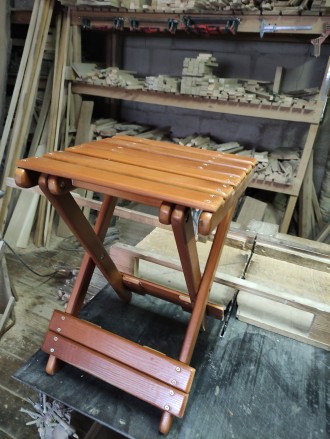 Раскладной стул деревянный 
Покрытие декоративной пропиткой-антисептиком под цв. . фото 6