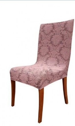 Комплект из 6-ти натяжных жаккардовых чехлов на стулья без юбки Turkey №6 Розовы. . фото 3