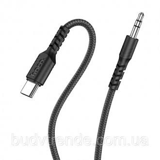 Аудио кабель Aux Hoco UPA17 (AUX 3.5 to Type-C) (1m) (Черный). . фото 6