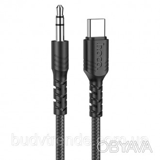 Аудио кабель Aux Hoco UPA17 (AUX 3.5 to Type-C) (1m) (Черный). . фото 1